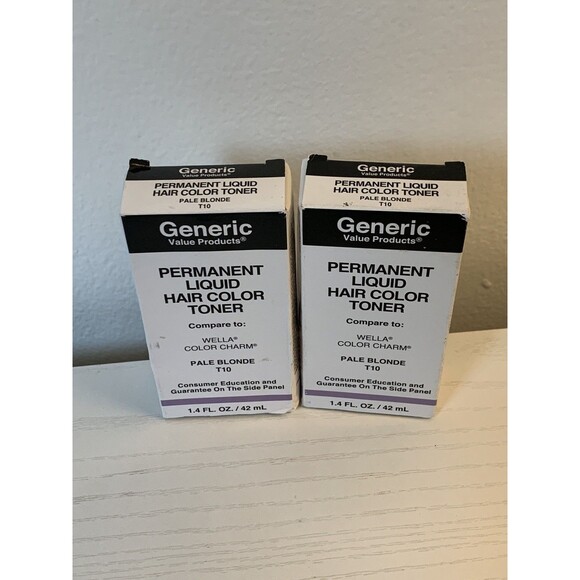 2X Generic Value Products T10 Pale Blonde Permanent Liquid Hair Color Toner Well - Picture 2 of 4
